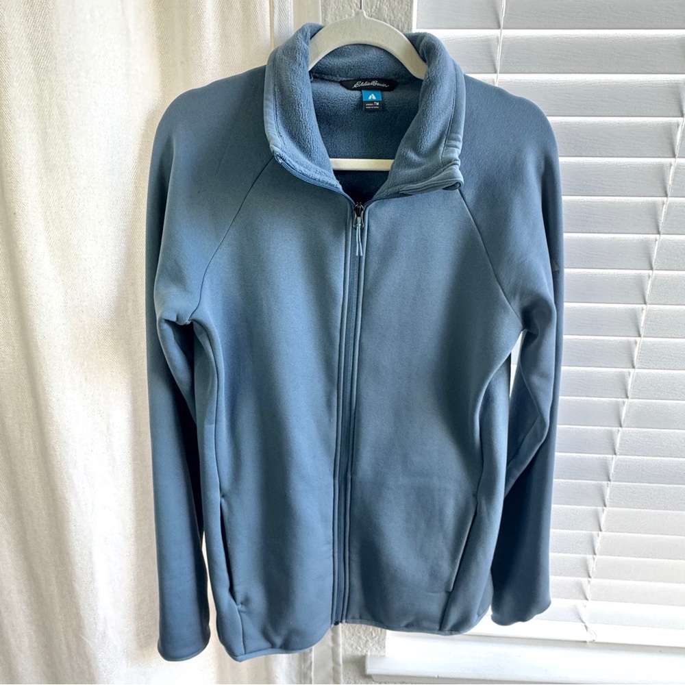Eddie Bauer  Outpace Flex Full Zip Fleece w/ Thumbholes - Tall M - Chambray Blue